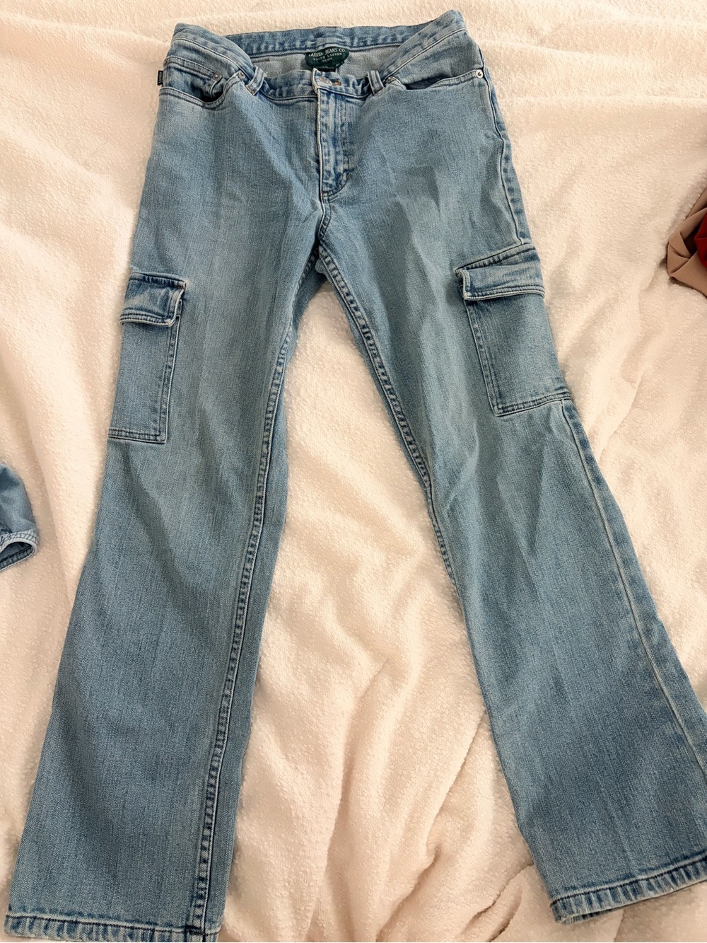 Ralph Lauren Women’s Light Wash Jeans with Cargo Pocket Size 6P Y2K